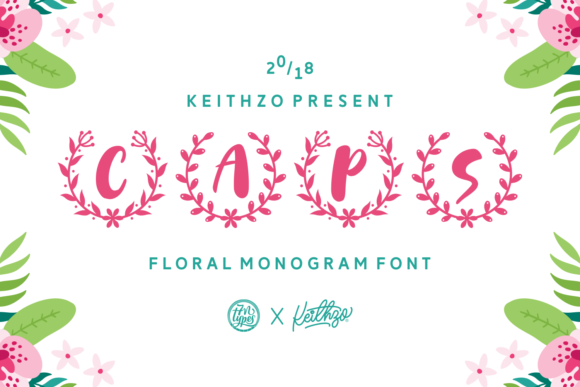 Caps: A Floral Monogram Display Font for Digital Creatives